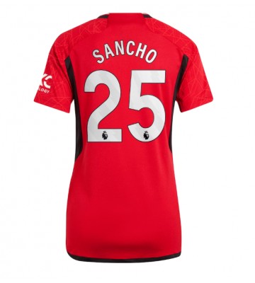 Manchester United Jadon Sancho #25 Replika Hjemmebanetrøje Dame 2023-24 Kortærmet